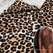 blown animal leopard printed swimsuit bikini warp knit nylon spandex fabric